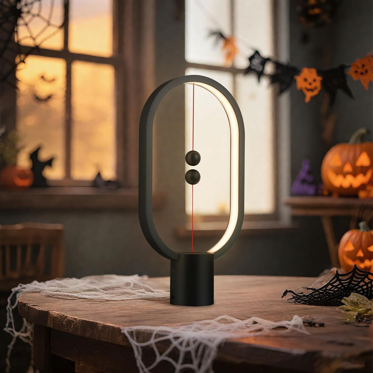 Heng Balance Light, USB Powered LED Table lamp, Creative, Magnetic Switch Night Light, dimmable Eye Protection Table lamp, Used for Gifts, Decoration Bedside, Dormitory and Office(Black)