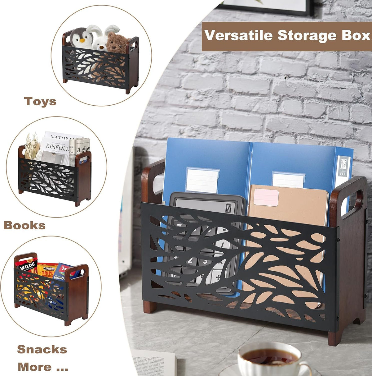 Magazine Holder,Wood Magazine Rack,Rustic Magazine File Holder
