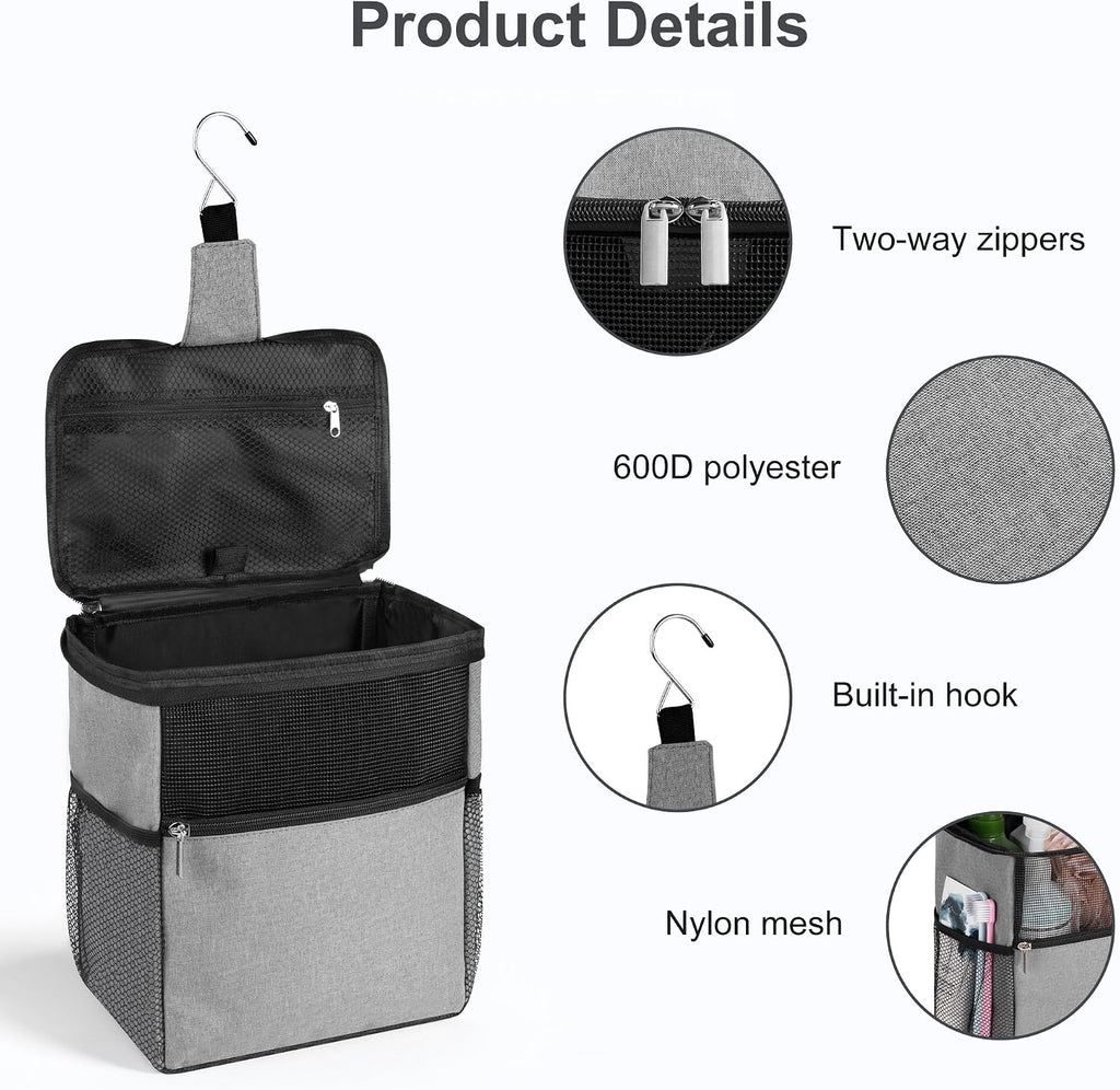 Mesh Shower Caddy Hanging for College Dorm Essentials Grey