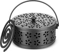 Portable Iron Mosquito Coil Holder with Handle, Black