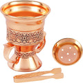 Metal Frankincense Resin Incense Burner, Incense Censer, Portable Bakhoor Burner, Charcoal Bakhoor Burner, Myrrh Burner with Tongs for Yoga, Spa Aromatherapy (Rose Gold)