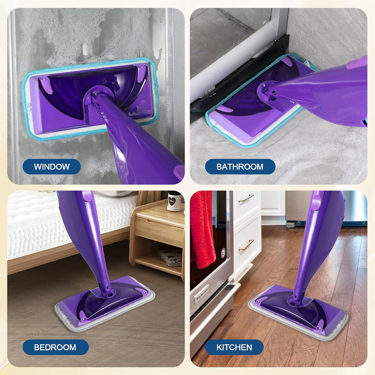 Microfiber Mop Pads Compatible with Swiffer WetJet, 8 Pack