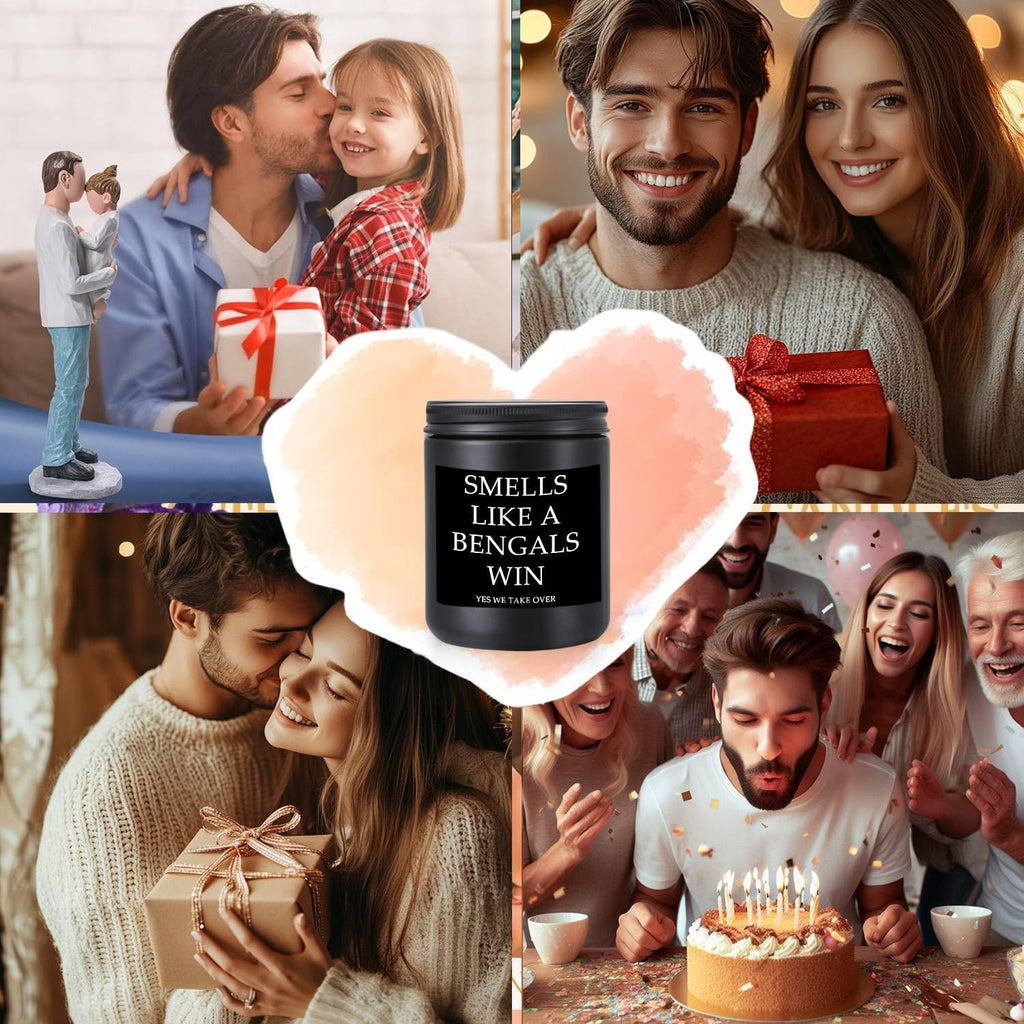 Smells Like Cincinnati Win Scented Candle Football Themed Merch Fan Shop Men Women Sport Stuff Gear Decor Bengals Team Accessories Hustband Father Day Dad Happy Birthday Funny Funny Cool Ideal Gift