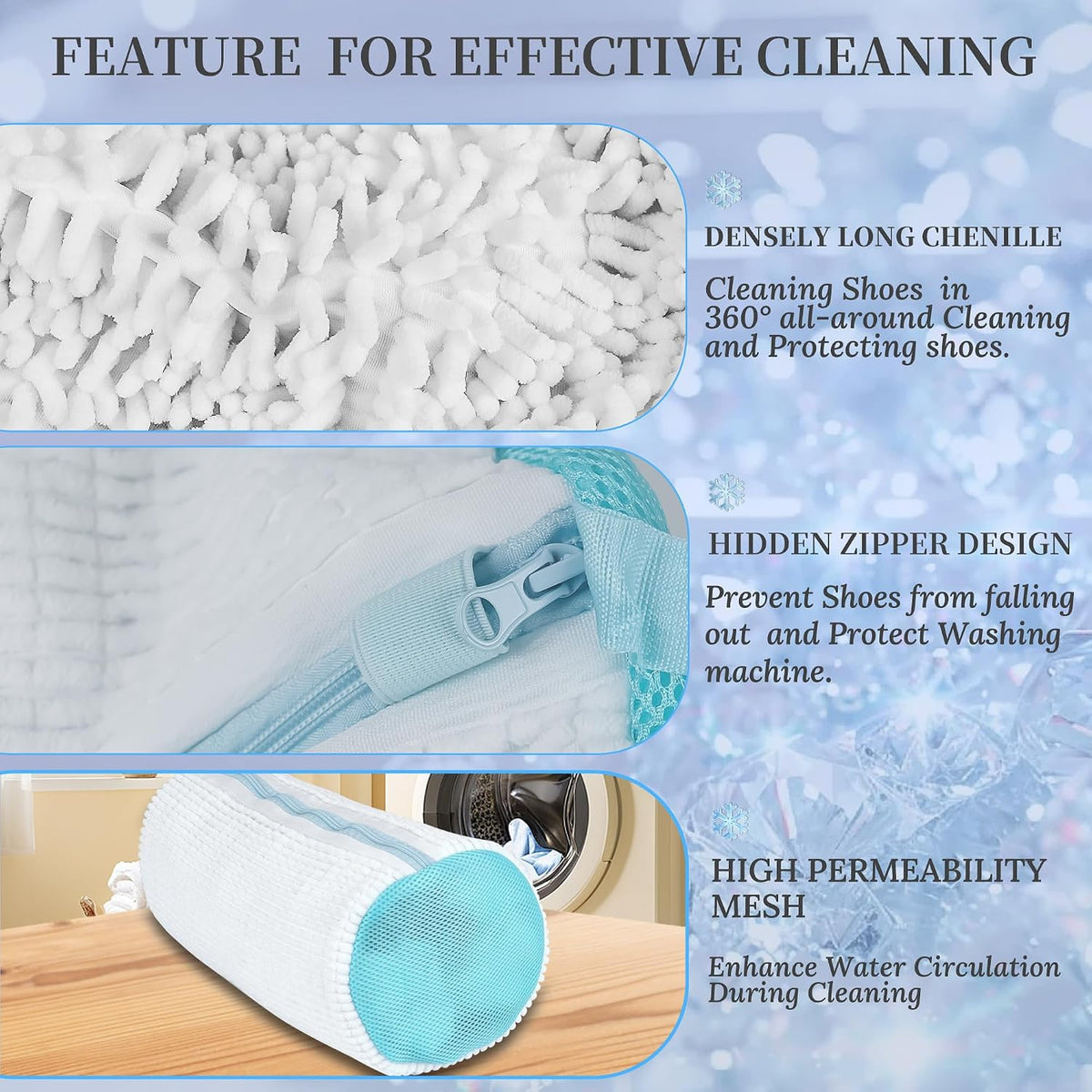 Shoe Washing Machine Bag, Laundry Shoe Bag for Washer and Dryer,2Pcs Reusable Shoe Bag for Washing Machine Fit Most Shoes Types (White 2 pcs)