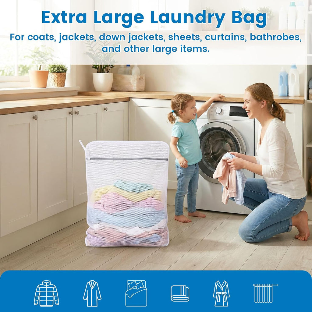 Dntorx 4 Pack X-Large Mesh Laundry Bags for Delicates, 20 x 24 Inches