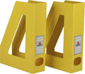 Acrimet Magazine File Holder, Vertical Desk Organizer, Yellow, 2 Pack