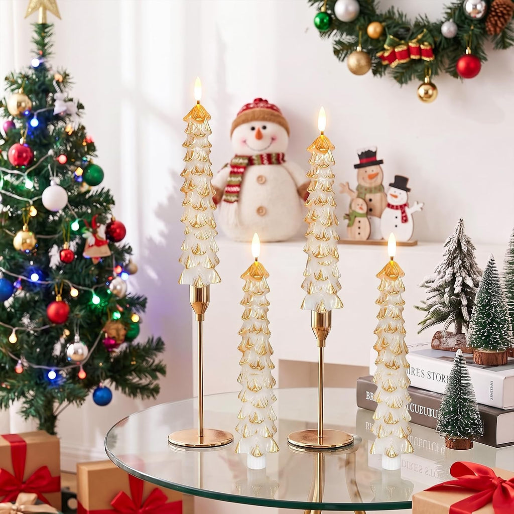 GenSwin Christmas Tree Flameless Taper Candles Battery Operated Remote