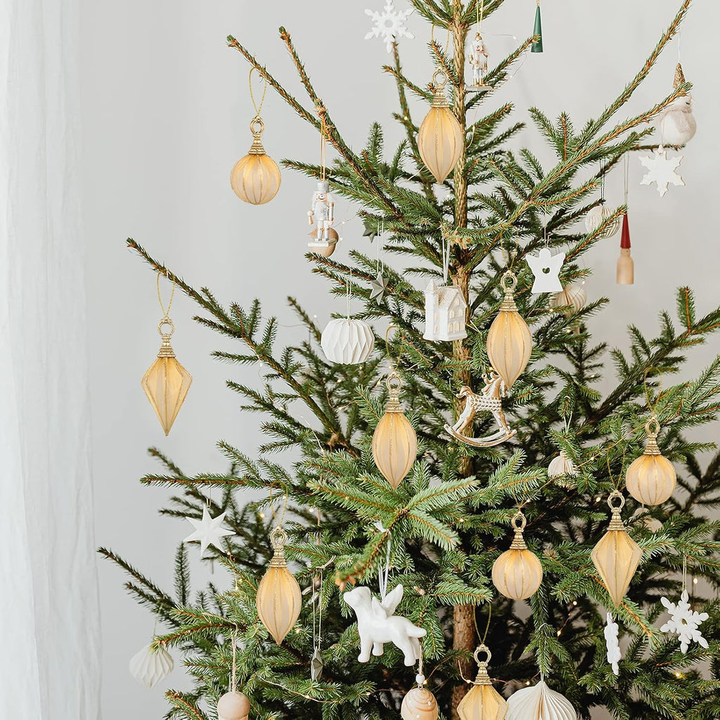 Christmas Ball Ornaments, 6pc Set Gold Rugby,Round Ball, Diamond Pendant Christmas Decorations Hanging,Suitable for Gifting Xmas Tree Decorations Wedding Party Holiday