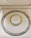 Jewelry Velvet Box Pearl Necklace Earring Bracelet Gift Display Case Wedding Jewelry Storage Holder (Beige For Pearl Necklace Bracelet)
