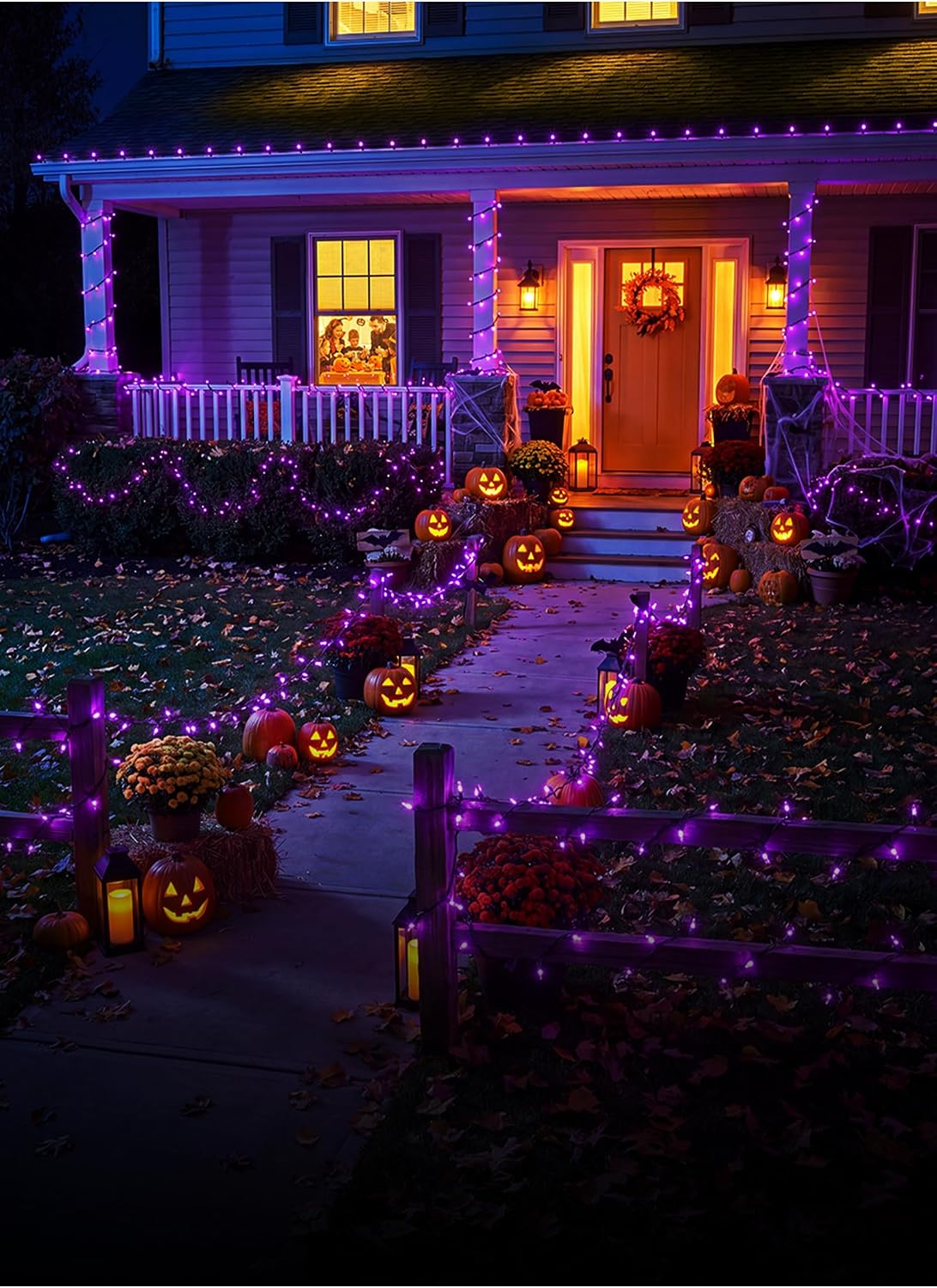2 Pack Purple Halloween Mini Lights, 10 Feet 50 Count Mini String Lights