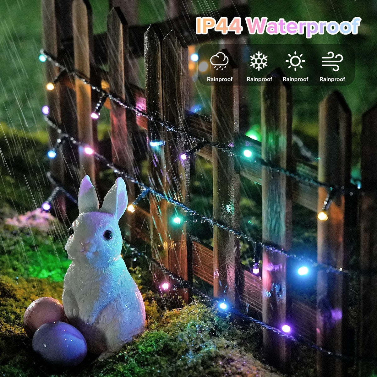 JMEXSUSS 250 LED Pastel Easter Lights, 91.5ft Christmas Lights Plug in