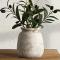 Ceramic Flower Vase, Small Vase Rustic Farmhouse Vases Home Decor Short Pottery Decorative Pampas Vase for Table Living Room Entryway Mantel Bookshelf Bedroom Bathroom Kitchen - 6" D