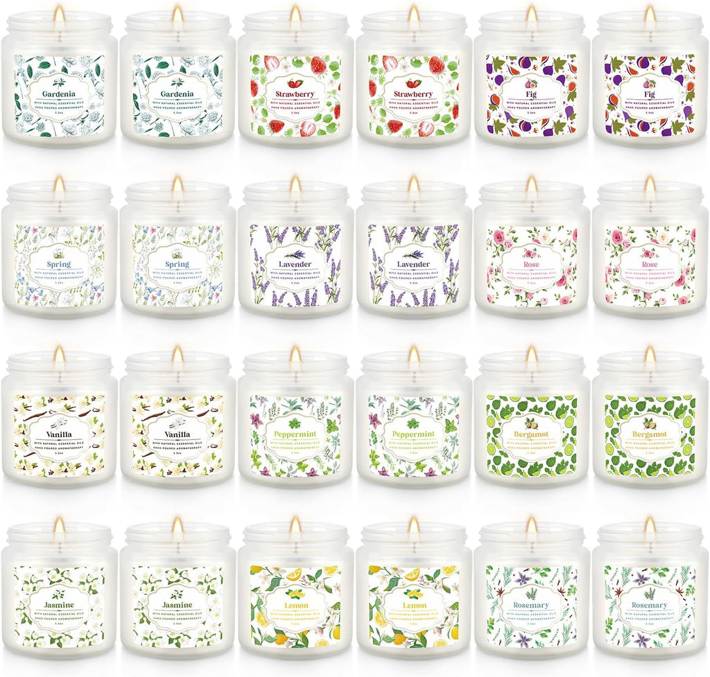 24 Pack Candles for Home Scented Aromatherapy Candles Gifts Set for Women, Natural Soy Wax Candle, 3.5 oz Long Lasting Candles, Birthday, Valentine, Christmas, Anniversary Present