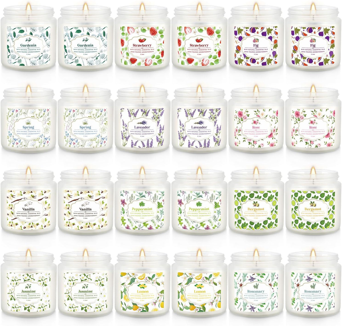 24 Pack Candles for Home Scented Aromatherapy Candles Gifts Set for Women, Natural Soy Wax Candle, 3.5 oz Long Lasting Candles, Birthday, Valentine, Christmas, Anniversary Present