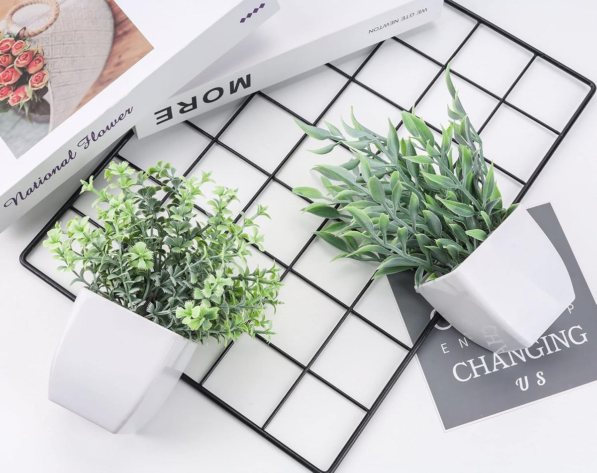 Der Rose 2 Pack Faux Plants Indoor Mini Plants for Desk Decor