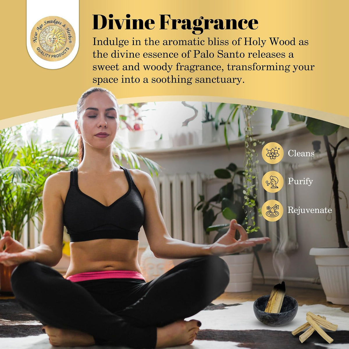Sacred Palo Santo Wood Incense Sticks - New Age Smudges & Herbs | Harness 'Holy Wood' for Cleansing, Meditation & Energy | Ethically Sourced, Aromatic | 6 Premium Sticks for Spiritual Enrichment