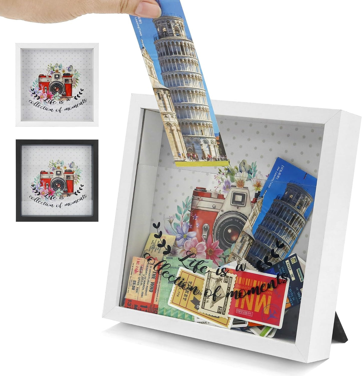 FramePro 8x8 Travel Memory Shadow Box with Slot (White)