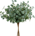 SITUMEIZI 6 Pcs Artificial Eucalyptus Stems 24" Tall Faux Ecualyptus Leaves Fake Greenery Stems Plants for Home Wedding Party Farmhouse Decorations(Green)