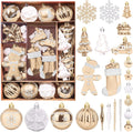 FestiveBliss Christmas Ornaments 71 Count, Champagne & White