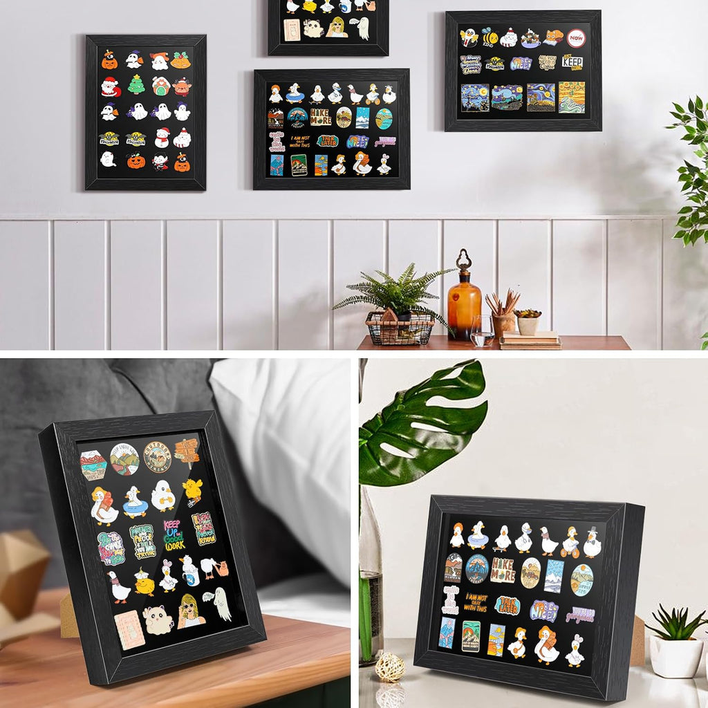tutata 7x9 Pin Display Frame, Wall & Desktop Mount Shadow Box, Black