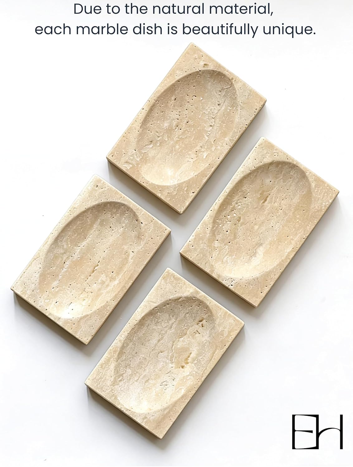 Marble Soap Dish Tray, Soap Bar Holder for Bathroom Shower