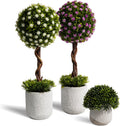 3 Pack Small Artificial Plants Indoor, 14.7" Fake Potted Topiary 028-2