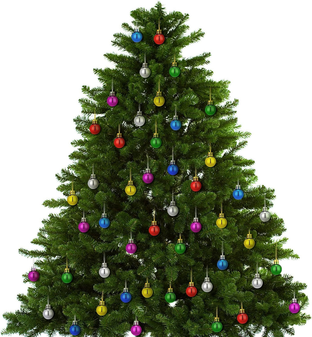 Sumind 80 Pcs Mini Christmas Ball Ornaments 1 Inch Glitter Smooth Ball