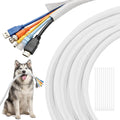 Delamu 30ft - 1/2 inch Cable Sleeve Cord Protector from Pets No Chew, Split-Braided PVC Wire Loom Tubing for Desk Computer USB TV Cord Organizer, Easy Set-up Cable Management Sleeve Kit, White