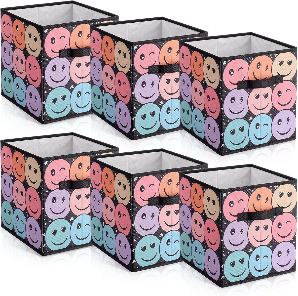 Reallnaive 6 Pcs 11 Inch Composition Fabric Book Bin Classroom Storage Cube