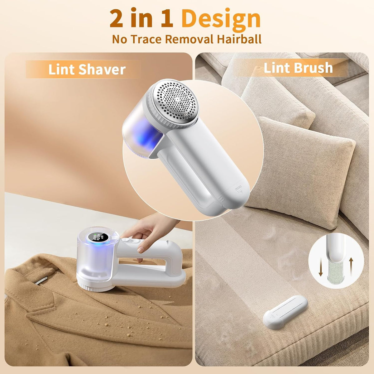 coldSky Large Fabric Shaver, 2-in-1 Electric Fabric Shaver & Lint Remover