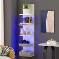 VIWODS 5-Tier Wall Shelf Unit with RGB Light, White