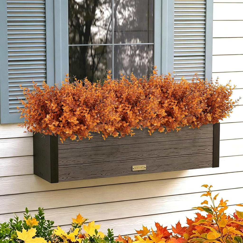 RECUTMS Fall Outdoor Decor Artificial Plant UV Resistant Faux Greenery Stem