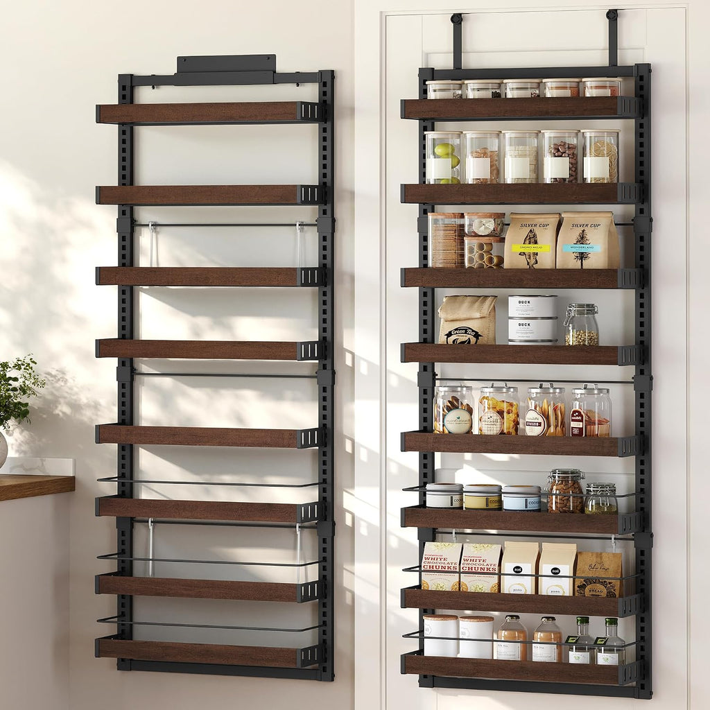 SONGMICS 8-Tier Over the Door Pantry Organizer, Adjustable Spice Rack