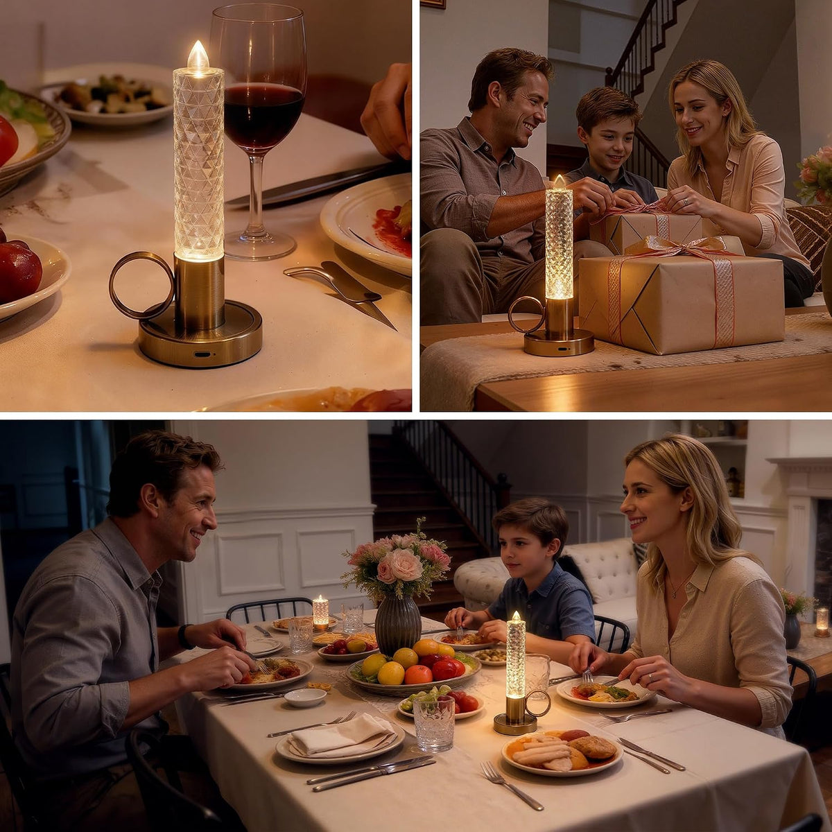 L LOHAS LED Flameless Candles, 3 Level Brightness Adjustable, Rechargeable