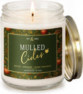 Mulled Cider Candle, Fall Candles I Apple Cider, Cinnamon & Nutmeg - Infused with Essential Oils I Mulled Cider Fall Scented Candle (Soy) for Home I 9oz Reusable Jar I 50Hr Burn I Made in USA