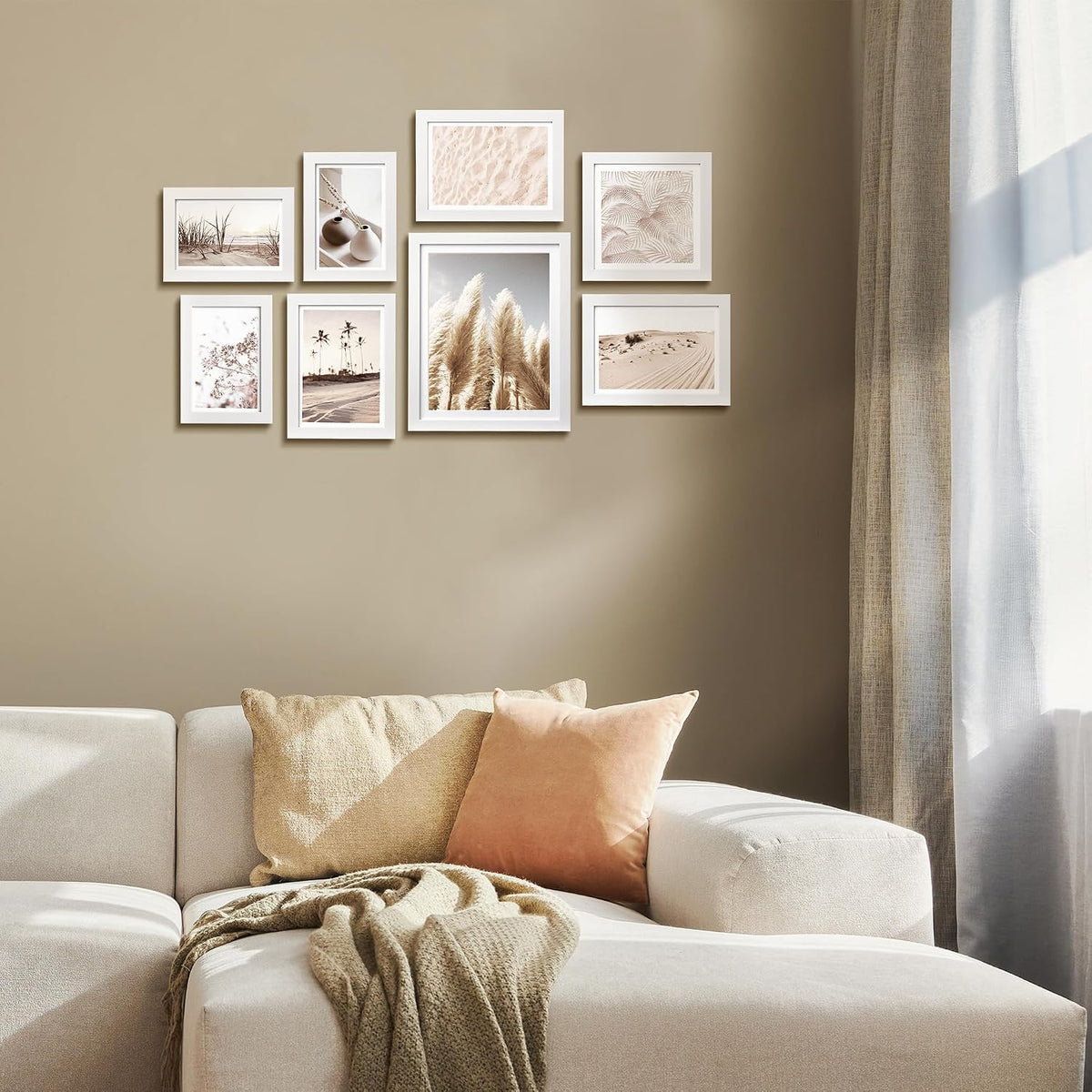 ArtbyHannah Gallery Wall Frame Set, 8 Pack White Picture Frames, Small