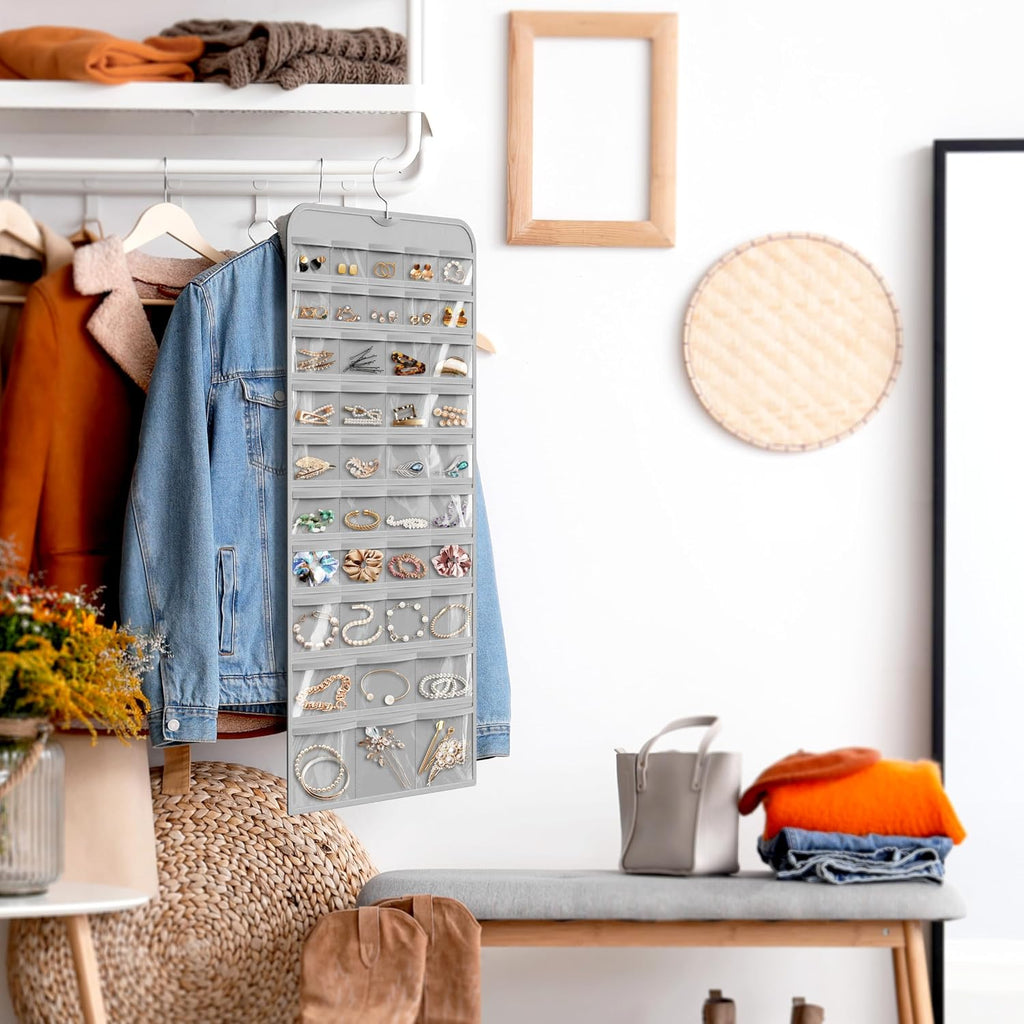 Simple Houseware 80-Pocket Hanging Jewelry Organizer with 5 Sizes