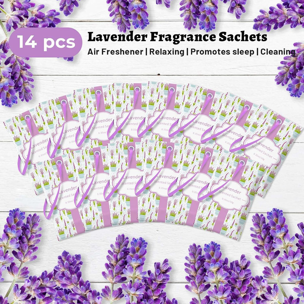 STRN Scented Sachets for Drawer and Closet, Lavender Scent 14 Pack for Home
