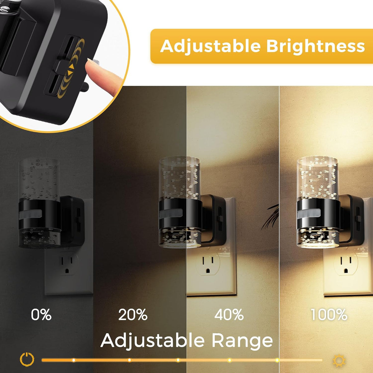 L LOHAS LED Motion Sensor Night Light,Dimmable Night Lights Plug into Wall