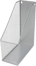 YBM HOME Mesh Steel Deluxe Magazine Rack, Extra Wide Magazine File Holder (1, Silver)