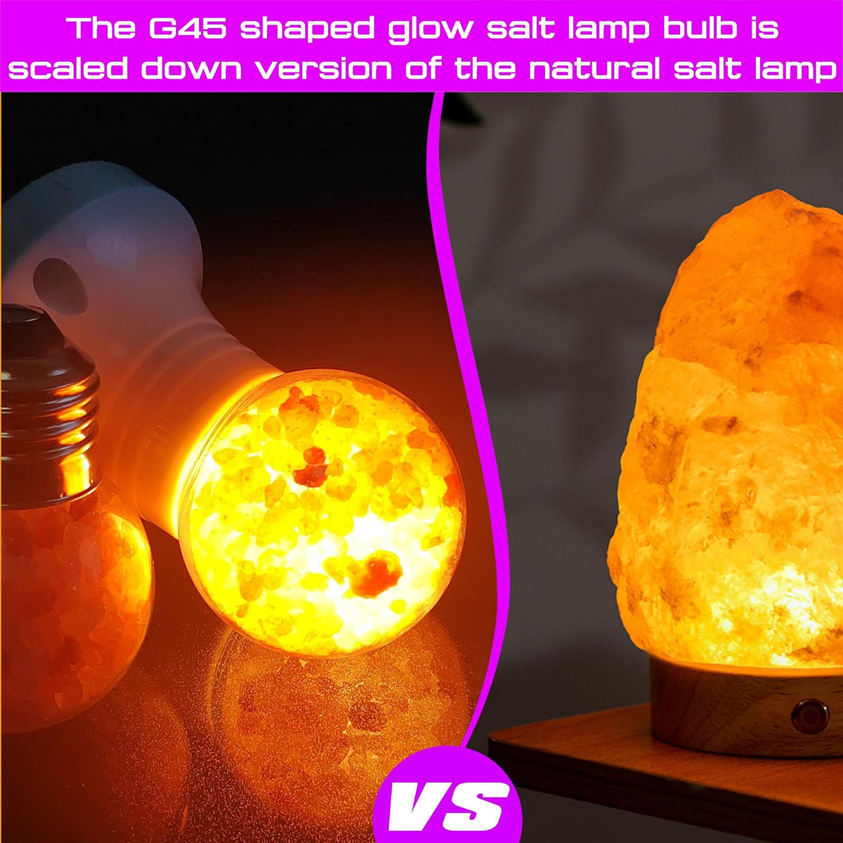 Himalayan Salt Lamp LED Light Bulbs, 3W Warm Amber Light Bulb 2200k, 2pack