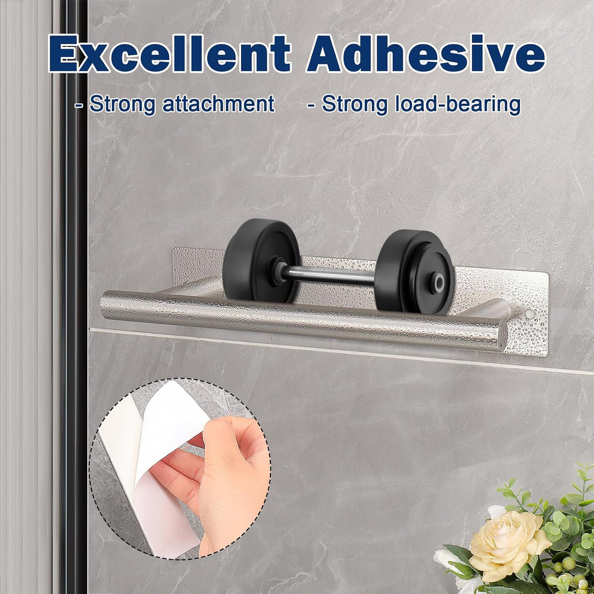 NearMoon Self Adhesive Hand Towel Holder/Towel Ring, Stainless Steel Hand Towel Bar Rustproof Stick on Wall-Towel Rack for Bathroom/Kitchen, Sticky and Wall Mounted (2, Brushed Nickel)