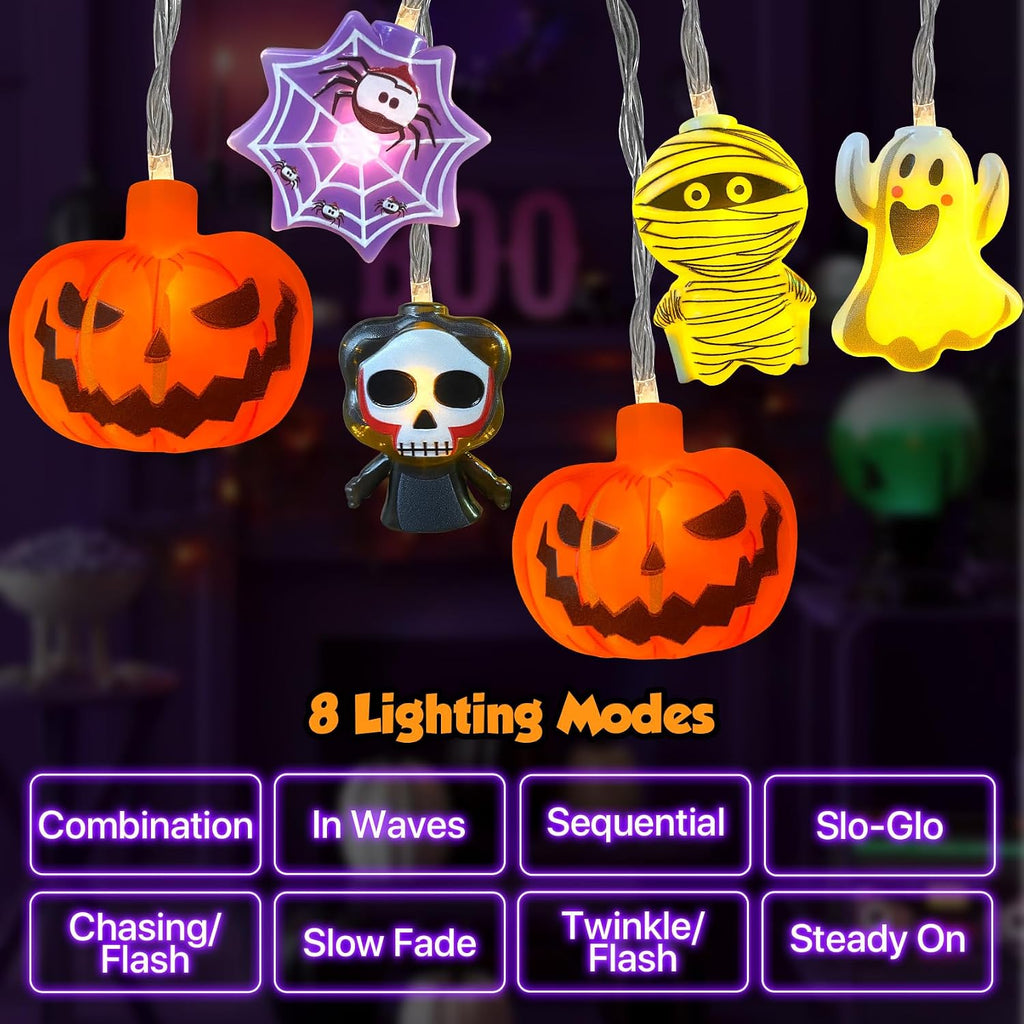 Halloween LED String Lights, 15Ft 30 LED, Battery Powered