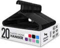 Utopia Home Plastic Hangers 20 Pack – Built-in Strap Hooks Black