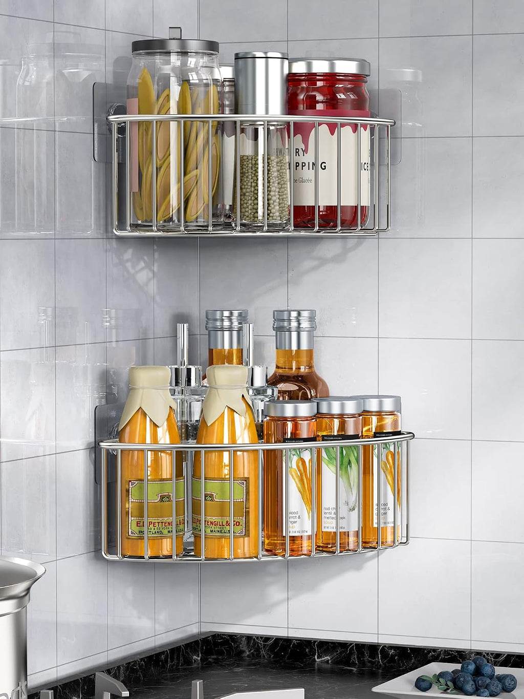 SMARTAKE 2-Pack Corner Shower Caddy Deep Basket, SUS304 Stainless Steel