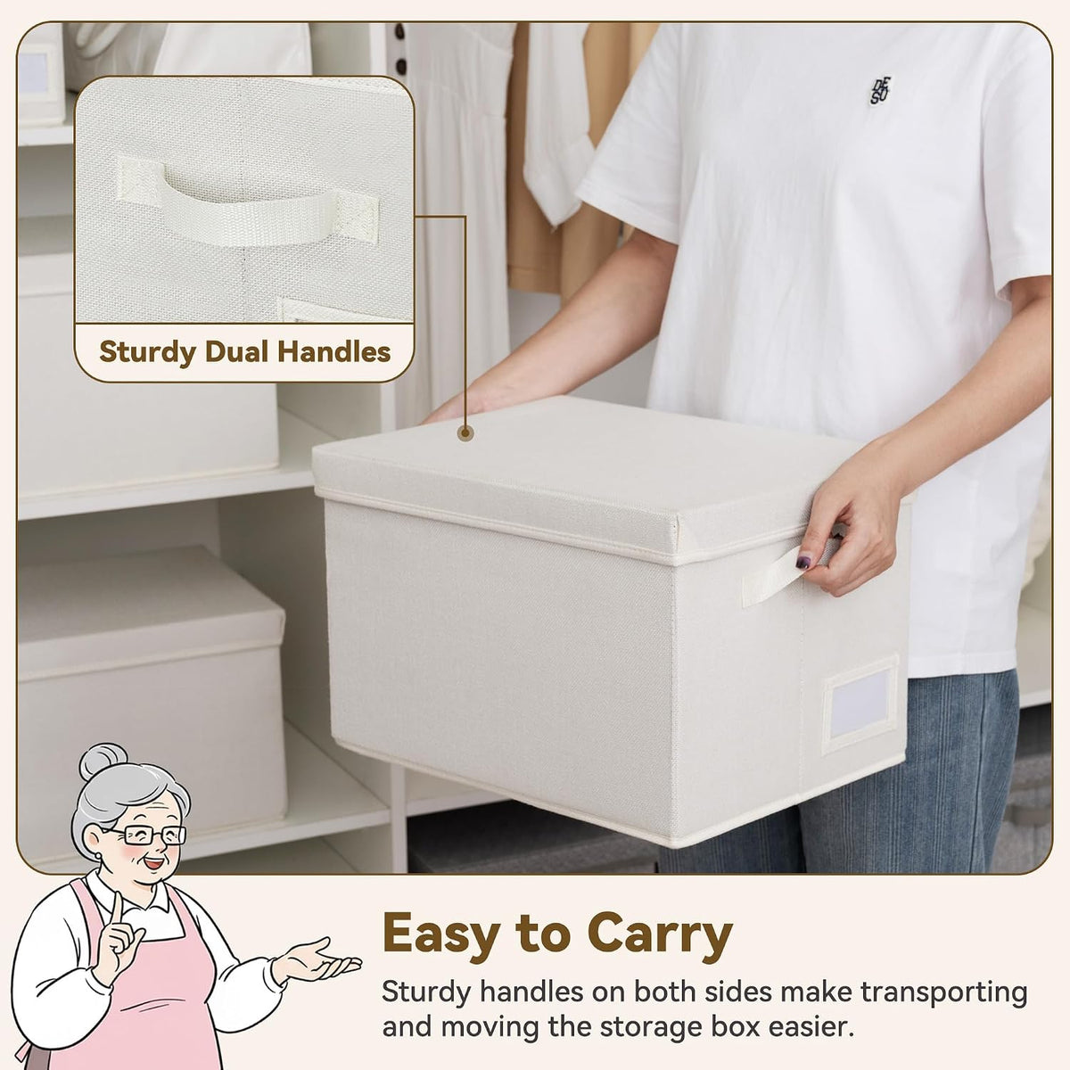 GRANNY SAYS Storage Bins with Lids, Decorative Storage Boxes with Lids