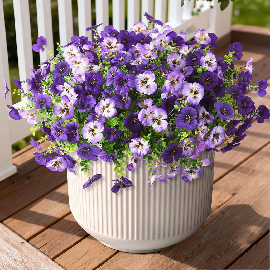 Fake Artificial Pansy Flowers Plants for Outdoors Decoration UV resistant