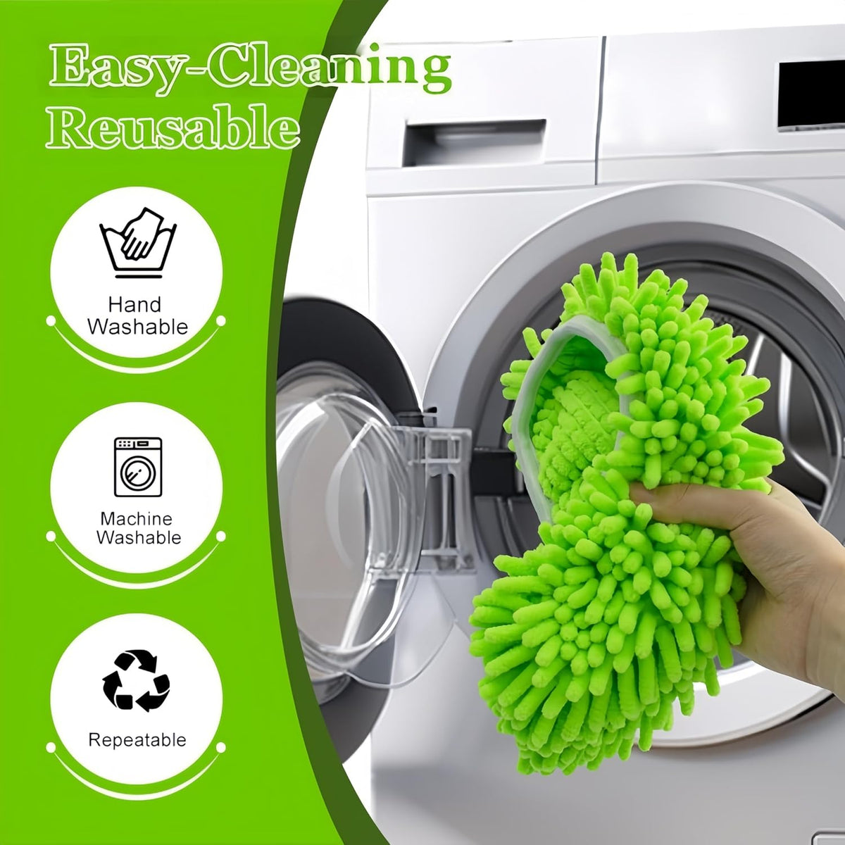 Reusable Chenille Mop Pads Compatible with Swiffer Sweeper,Mop Refills