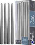 Hyoola Tall Taper Candles - 12 Inch Dark Grey Dripless, Unscented Dinner Candle - Paraffin Wax with Cotton Wicks - 10 Hour Burn Time (Pack of 12)