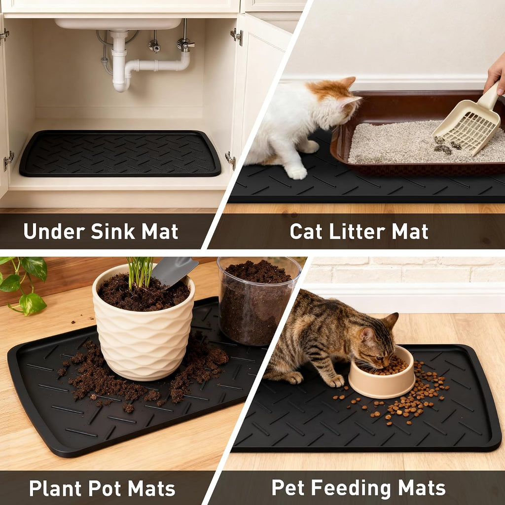 Boot Trays Heavy Duty Rubber Mat with Lip, Waterproof Shoe Mat Tray for Entryway Shoe Tray Multi-Purpose for Indoor or Outdoor 27.56 x 15.75inch